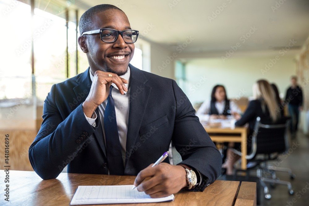Young guy preparing for test