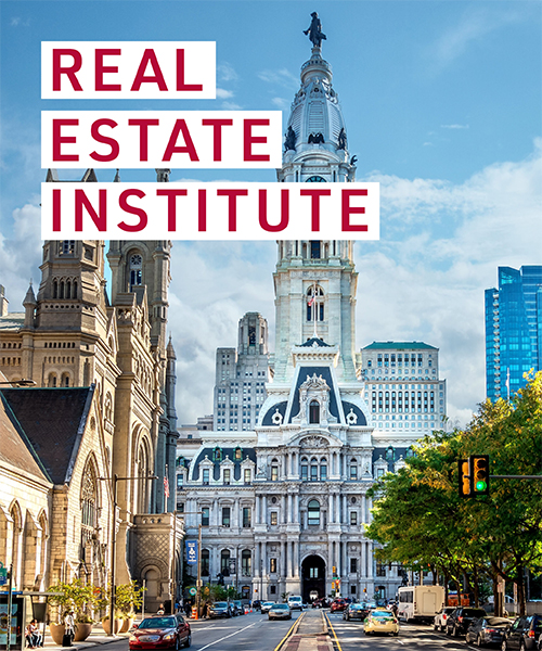 picture of city hall in Philadelphia with title Real Estate Institute