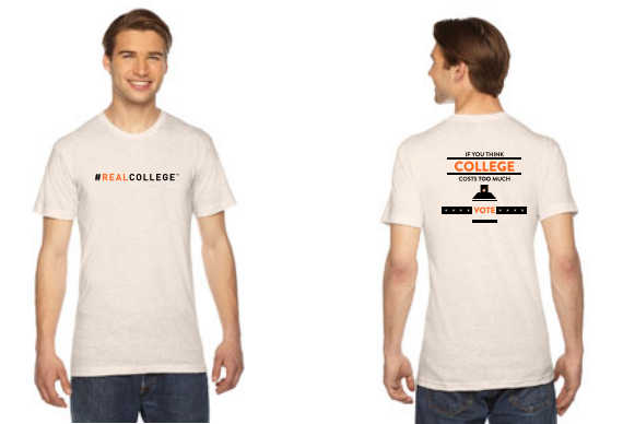 #RealCollege Vote T-shirt